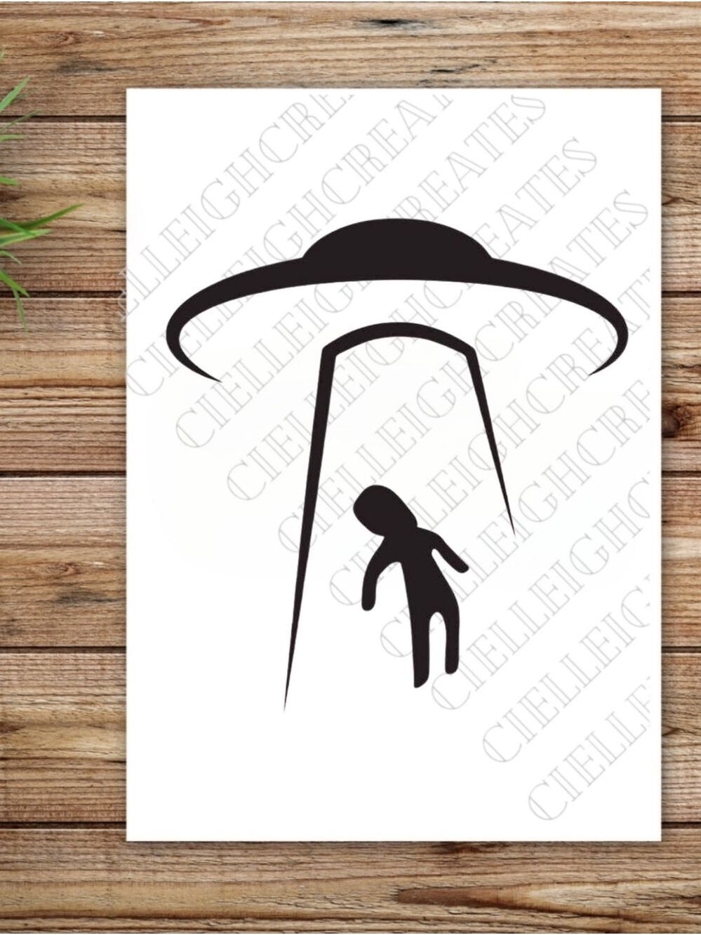 *2 for $20* Alien UFO vinyl decal Sticker Handcrafted